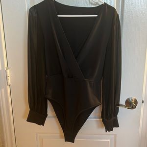 Black sleeve bodysuit